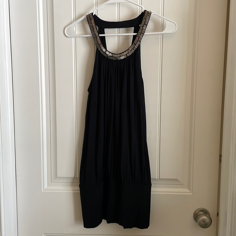 Black Halter top with beading size small